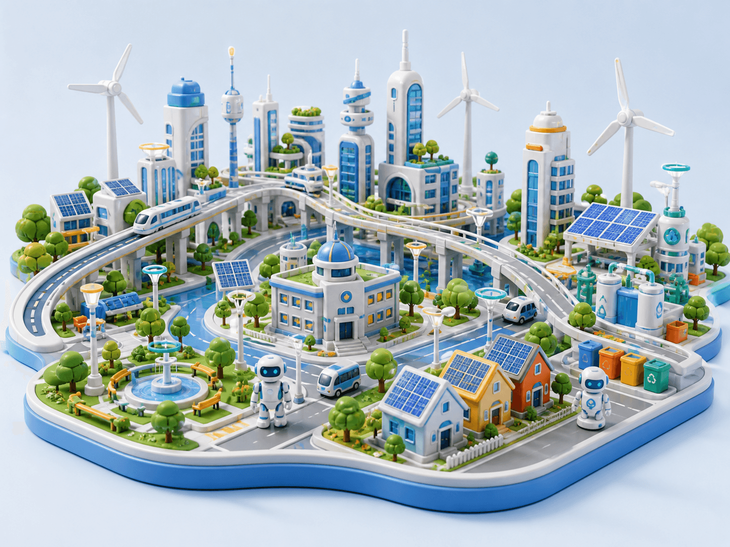 AI 未来城市 3D 课程作品场景
